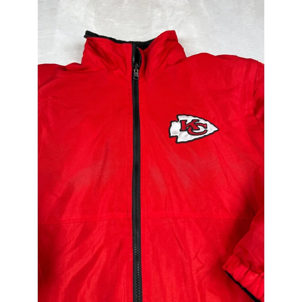 Kansas City Chiefs NFL‎ Reversible Jacket Men's Size M Red Black Fleece